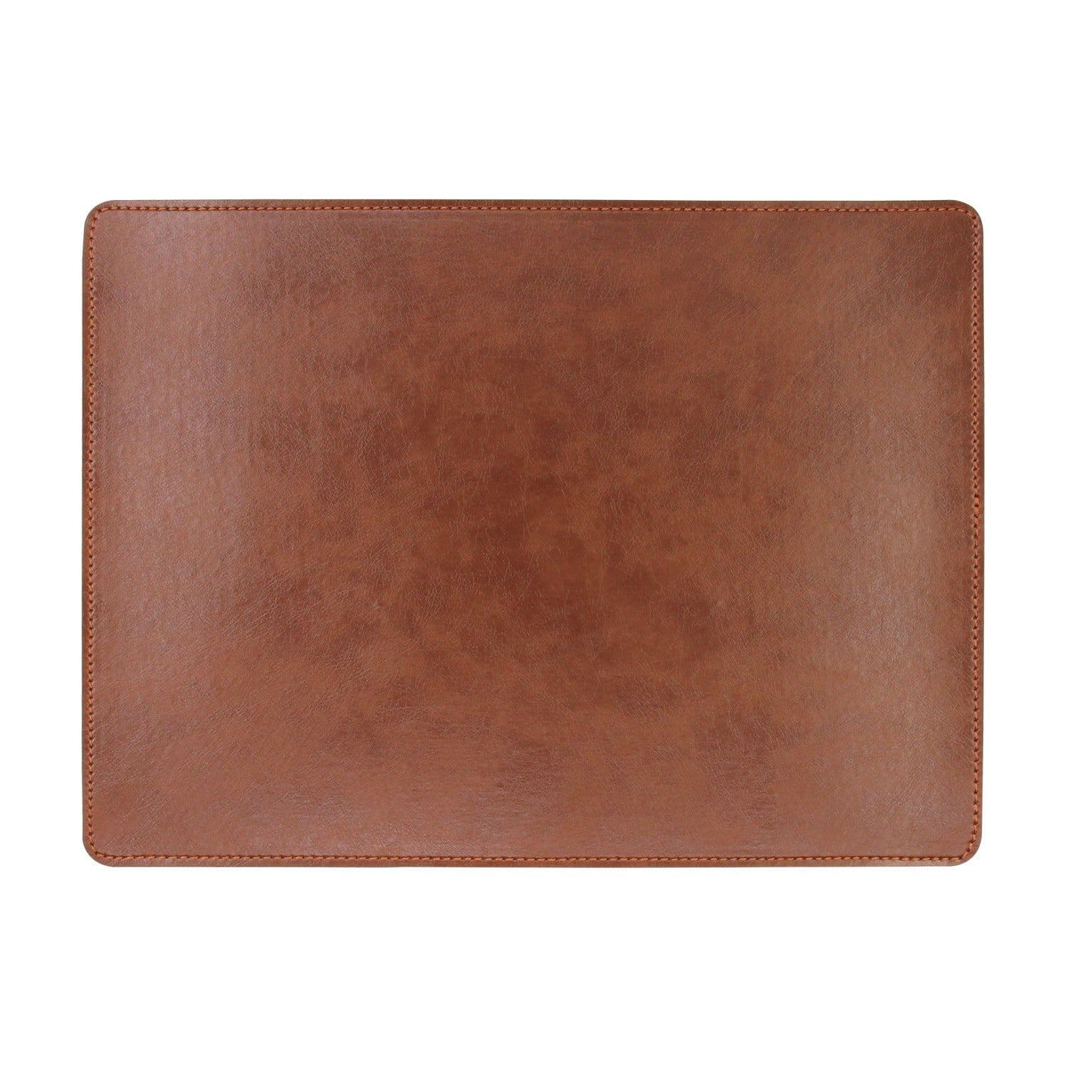 image-Leather Mouse Pad - Brown 20x20cm PU Non-Slip