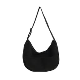 image-Retro Corduroy Dumpling Bag - Large Velvet Art Bag - Coffee Color