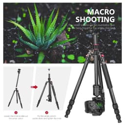 image-Carbon Fiber 66"/168cm Lightweight Portable Camera Tripod Stand