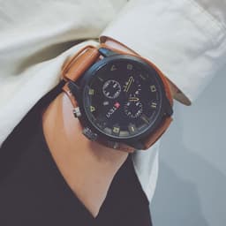 image-Men's Sports Watch Black 48mm Round Dial