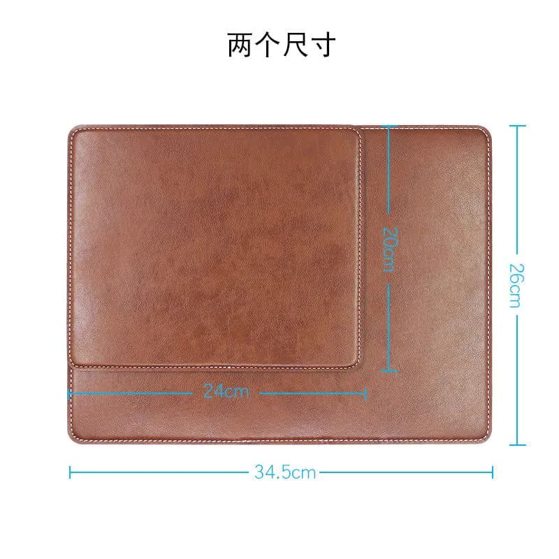 image-Leather Mouse Pad - Brown 20x20cm PU Non-Slip