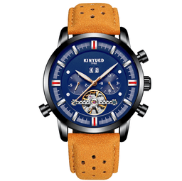 image-Leather Strap Watch With Large Dial For Men
