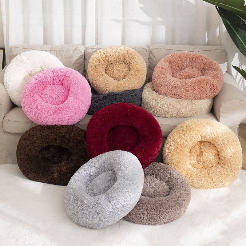 image-Factory direct cat litter kennel plush round dog bed warm pad pet litter dog pad supplies wholesale