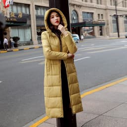 image-Women's thick over-the-knee plus size cotton coat