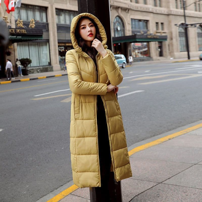 image-Women's thick over-the-knee plus size cotton coat