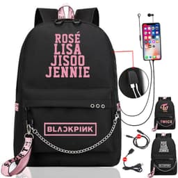 image-BLACKPINK Park Chae-young, LISA, Kim Ji-soo, the same starry sky backpack, school bag, backpack, Korean version, USB