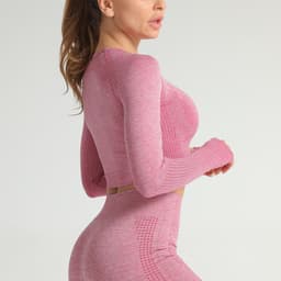 image-High-Elastic Yoga Fitness Clothing - Long Sleeves Dark Gray Women (65 characters)