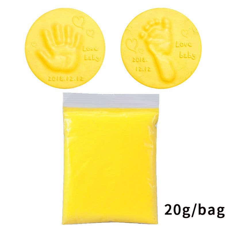 image-20g baby care hand and foot print mud soft clay fluffy material DIY handprint footprint fingerprint pressure resistant children's toy
