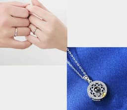 image-Sun Moon Shape Couple Personalized Necklaces Wedding Birthday Jewelry Languages I Love You Projection Pendant Necklace Gifts