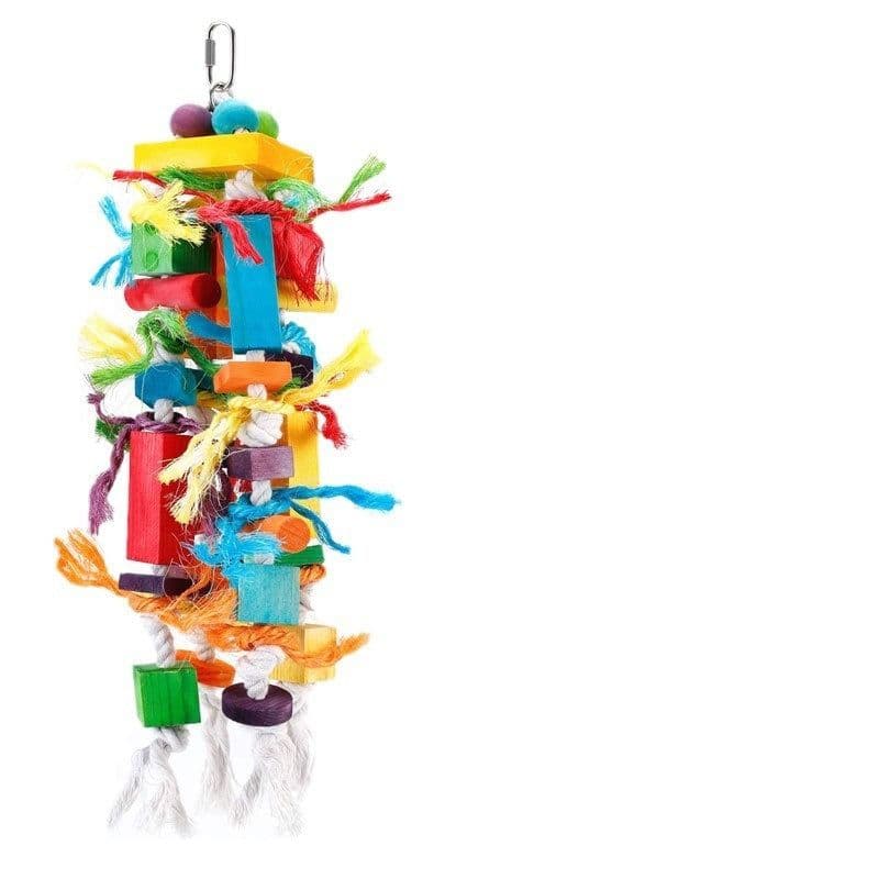 image-Wooden Color Nibbling Toy Medium And Large Parrot Bird