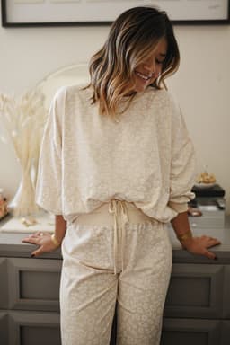 image-White Cheetah Print Two Piece Loose Fit Cozy Loungewear