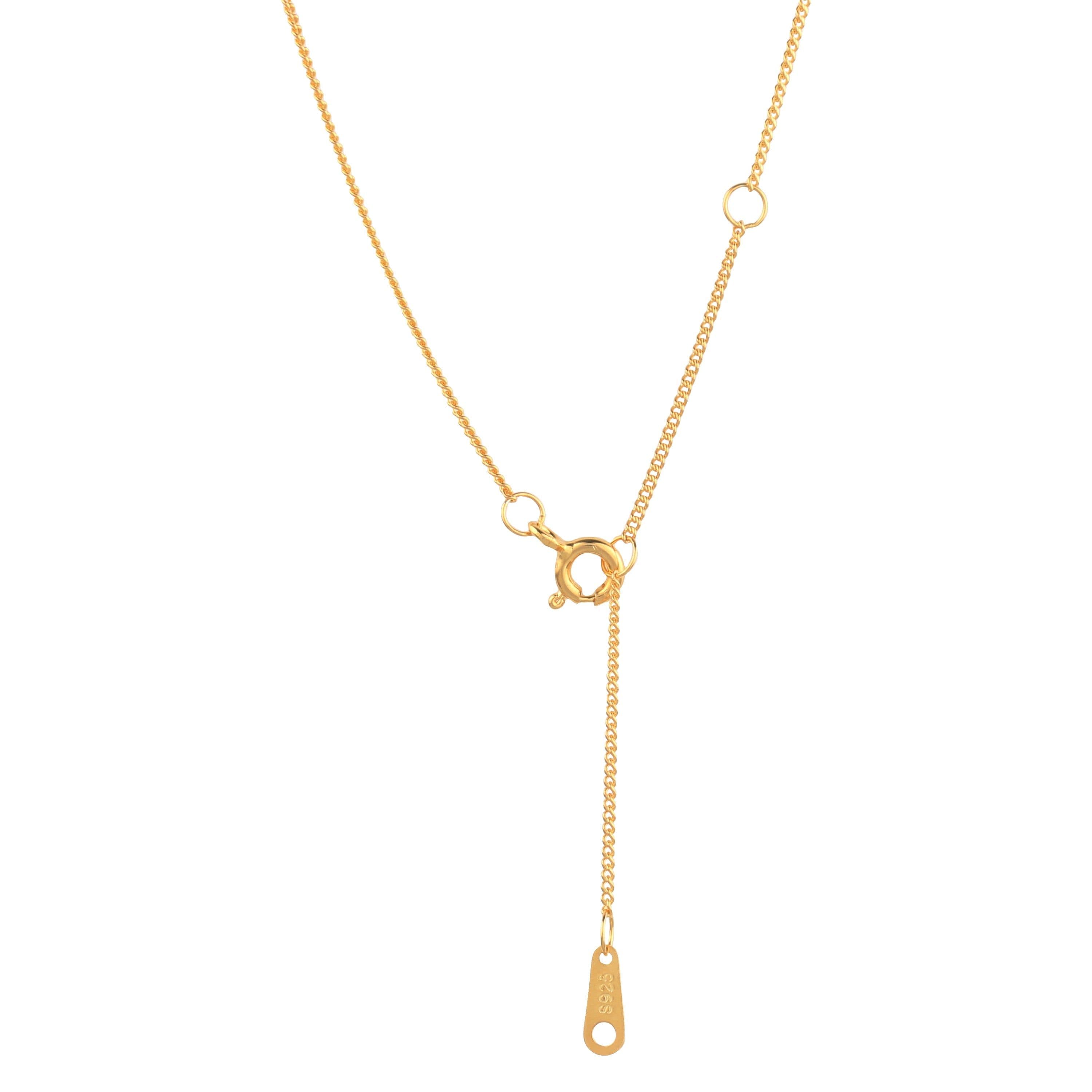 image-14K Gold Plated Two Circle Interlocking Pendant Necklace
