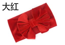 image-Yunsen Bow Headband - Gold Velvet Rose Red