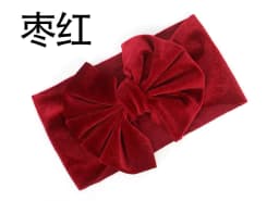 image-Yunsen Bow Headband - Gold Velvet Rose Red