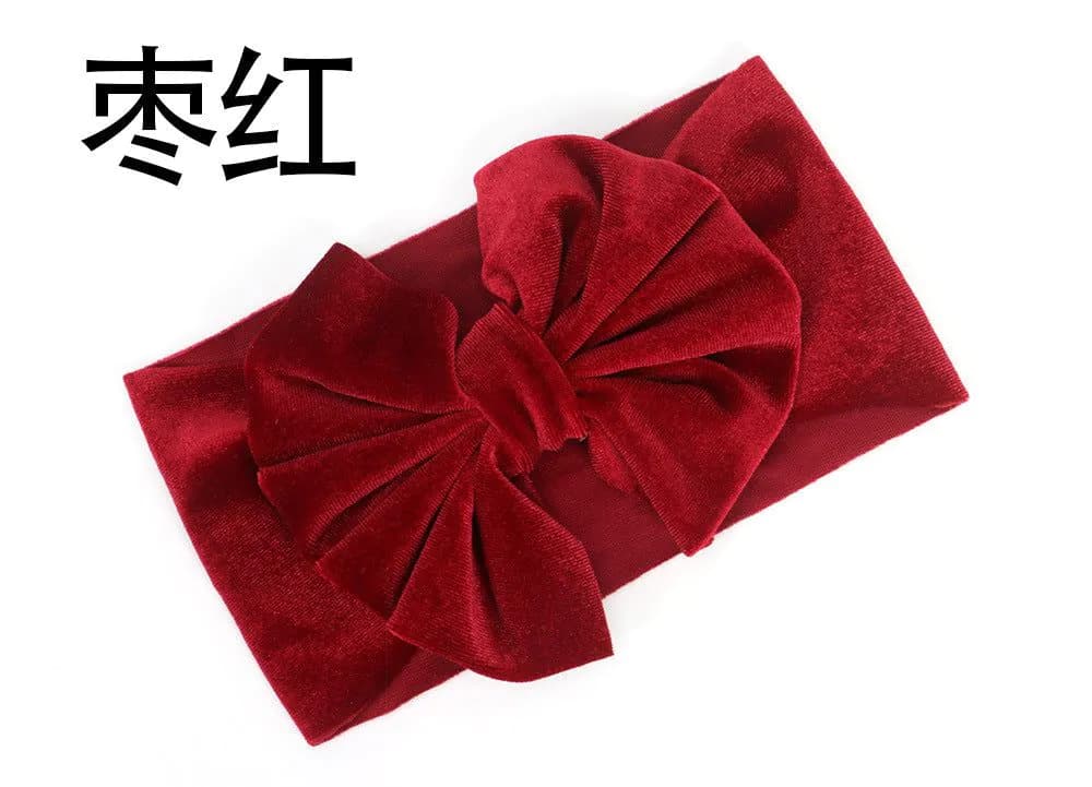 image-Yunsen Bow Headband - Gold Velvet Rose Red