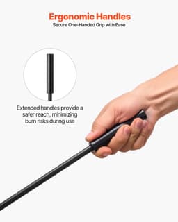 image-VEVOR Fireplace Tool Set, 5 PCS Fire Tool Set and Holder with Square-Frame Stand, Tongs, Ash Shovel, Brush, Fire Place Poker, Wrought Iron Steel Fireplace Accessories for Indoor/Outdoor, Black