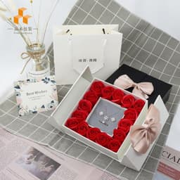 image-Eternal Rose Gift Box - 16 Roses White Paper