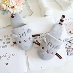 image-Gray Cat Slippers - Couple Unisex Suede Waterproof