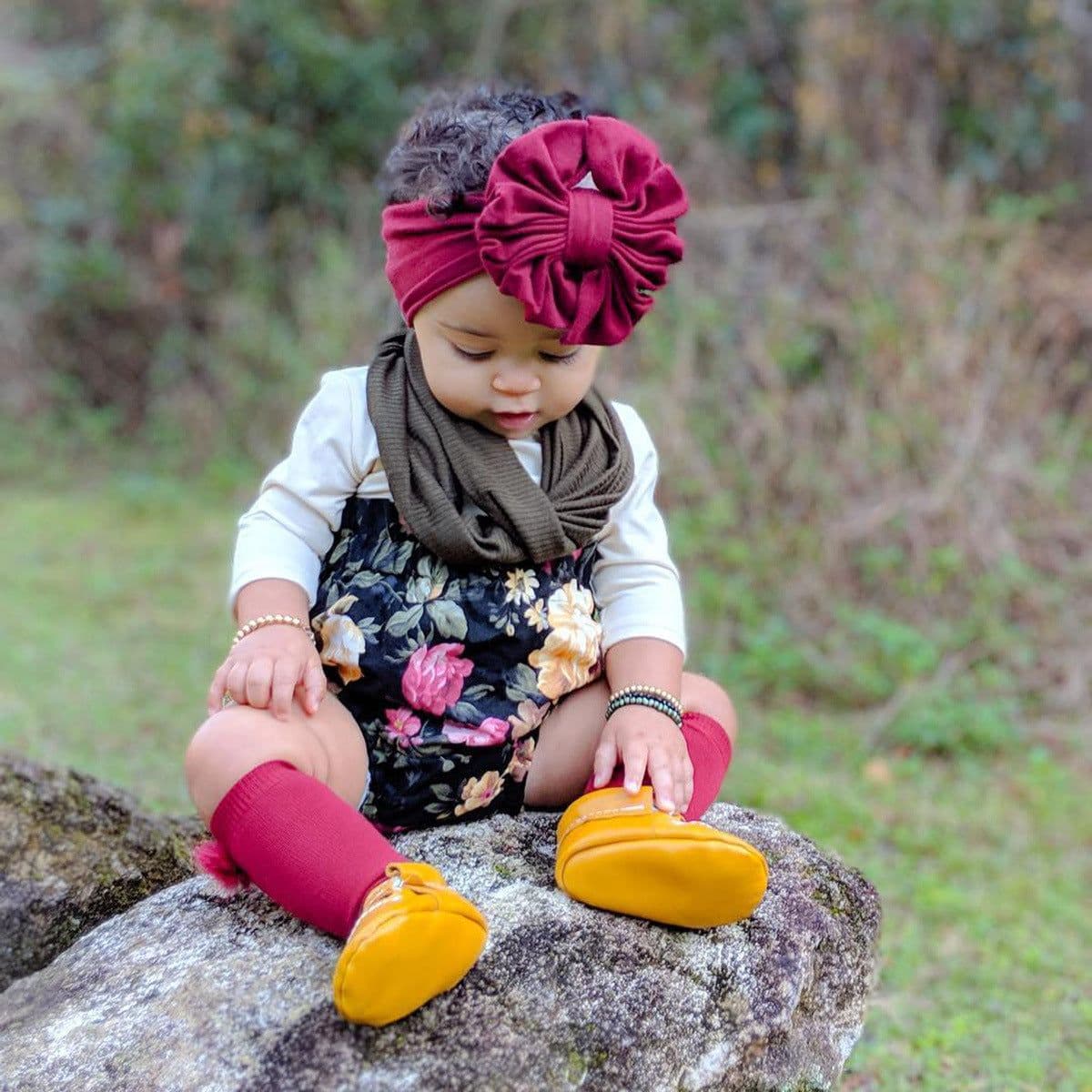 image-Yunsen Bow Headband - Gold Velvet Rose Red