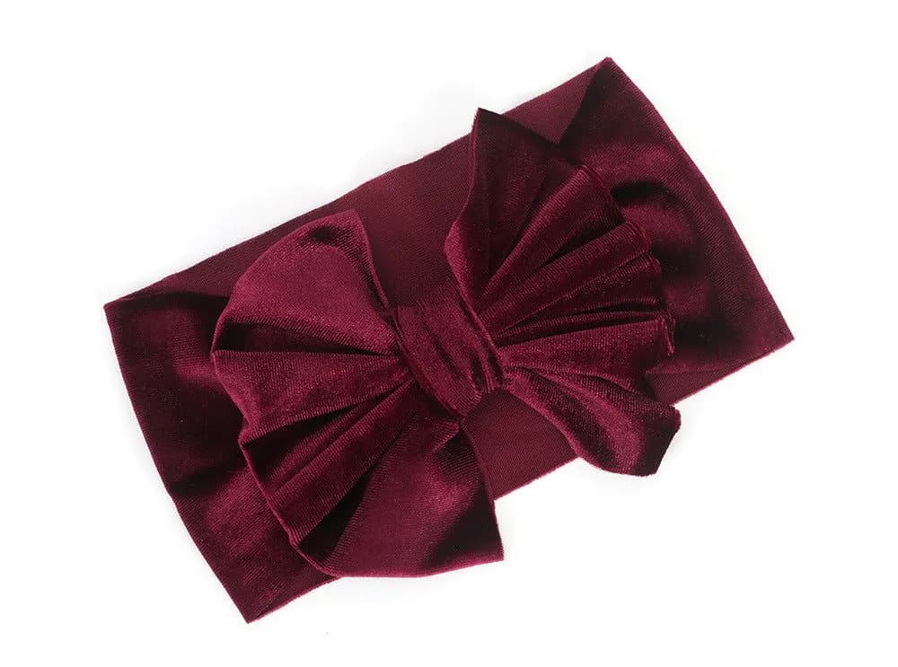 image-Yunsen Bow Headband - Gold Velvet Rose Red
