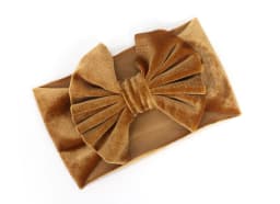 image-Yunsen Bow Headband - Gold Velvet Rose Red