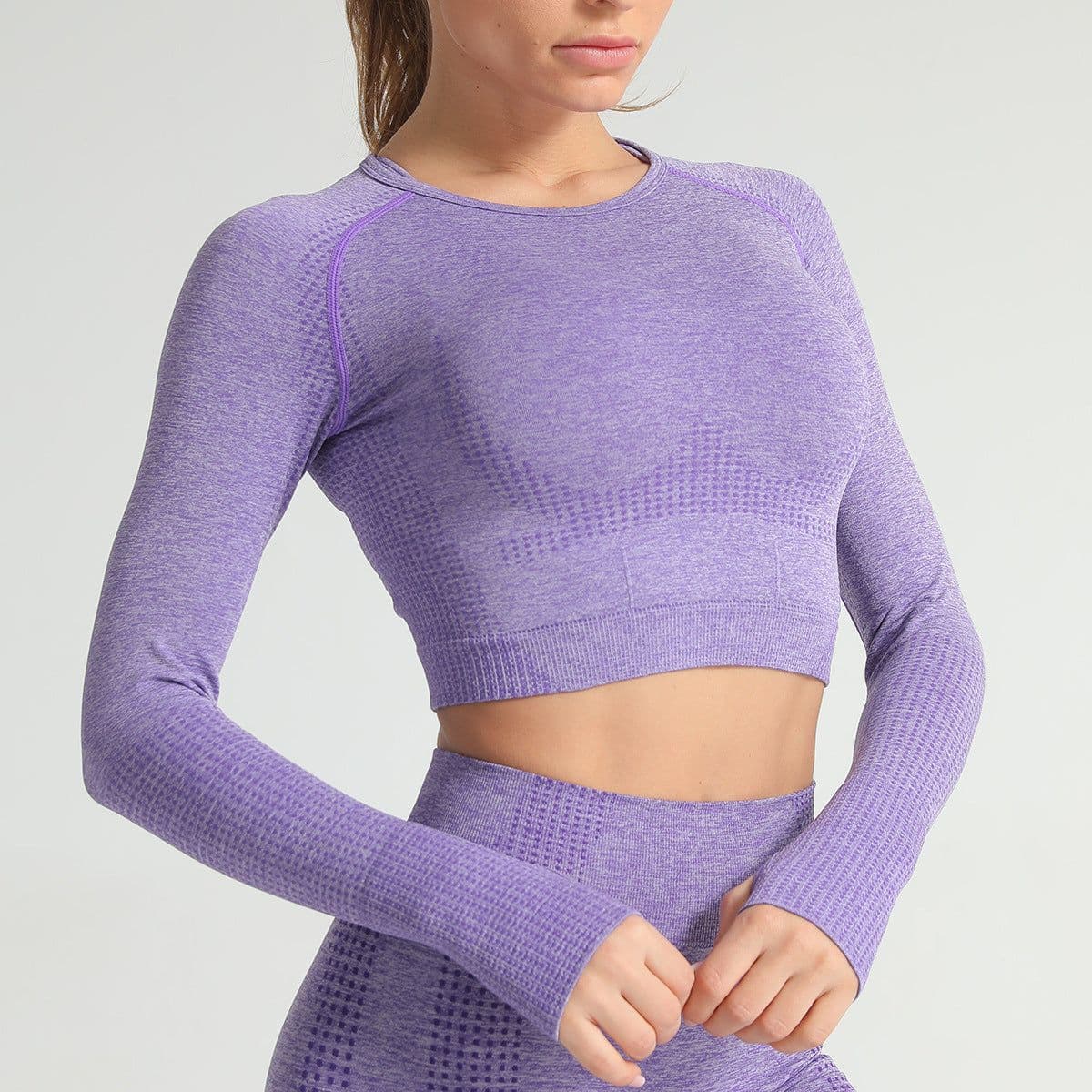 image-High-Elastic Yoga Fitness Clothing - Long Sleeves Dark Gray Women (65 characters)