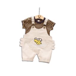 image-Bee Overalls Baby 2-Piece Set - Orange Cartoon