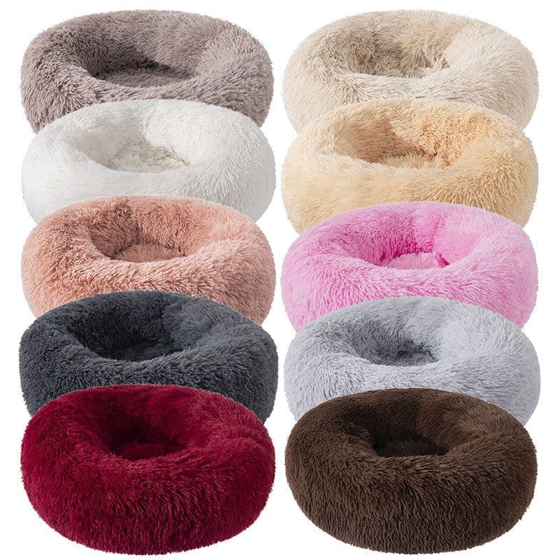 image-Factory direct cat litter kennel plush round dog bed warm pad pet litter dog pad supplies wholesale