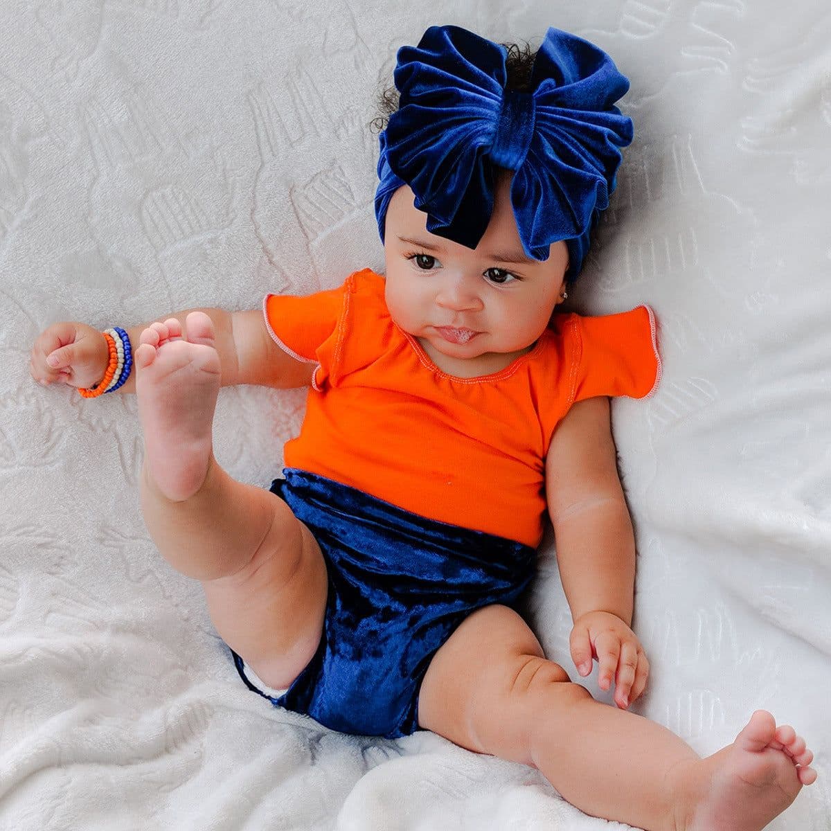 image-Yunsen Bow Headband - Gold Velvet Rose Red