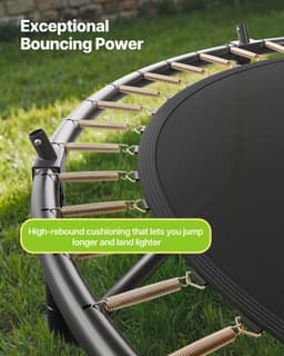 image-VEVOR Outdoor Trampoline, 15FT Recreational Trampoline, ASTM Approved Trampolines with Enclosure Net & Thickened Pad, Max 470 lbs Weight Capacity, Anti-Rust Backyard Trampolines for Kids & Adults