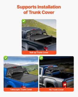 image-VEVOR Truck Bed Roll Bar, Universal Adjustable Sport Bar Chase Rack, with Luggage Rack for Full-Size Pickup, Carbon Steel Construction with Extension Light Bracket, Rust-resistant Coating