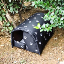 image-Meow Outdoor Rainproof Cat Kennel - Warm Oxford Cloth - Gray Camouflage - S-XL