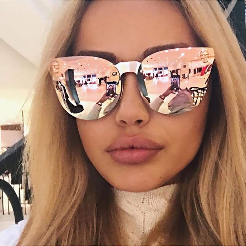 image-Hot Sell Fashion Medusa Sunglasses Women Brand Eyewear Travel Rose