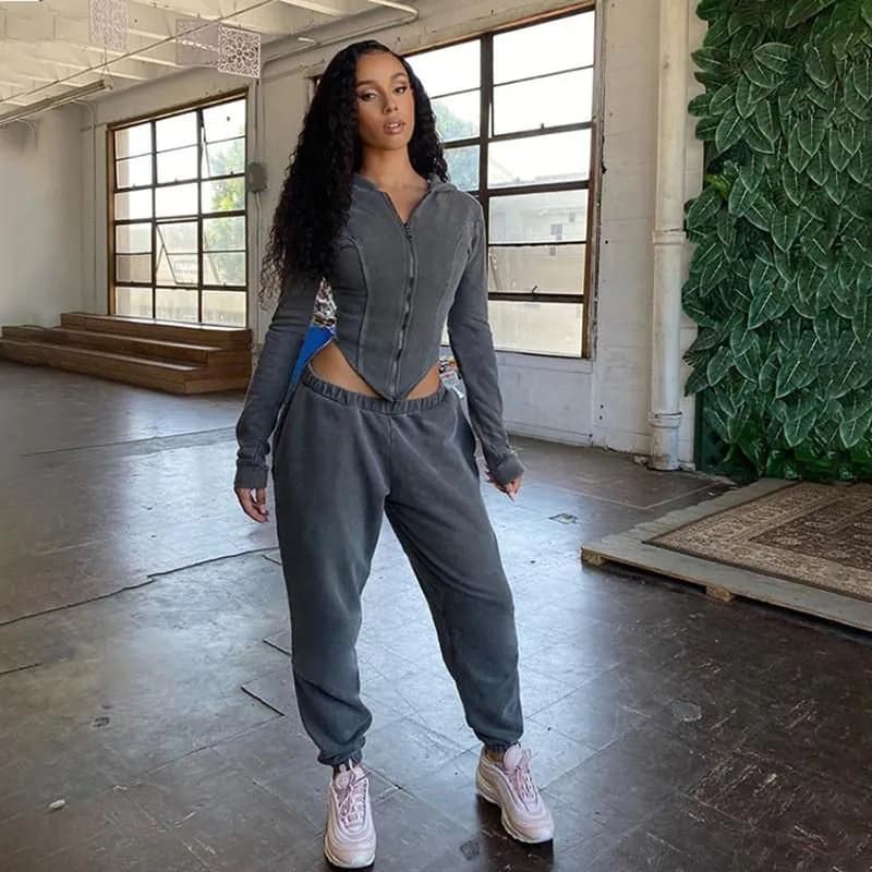image-Casual Workout Sporty Two Piece Set for Women Autumn Long Sleeve