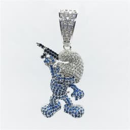 image-Hot Sale Iced Out Zircon Cartoon Figure With Gun Pendants Necklace