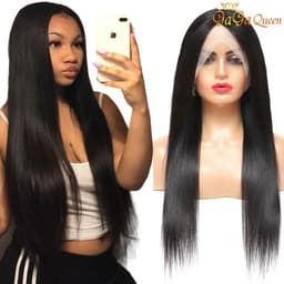 image-4x13 Silky Straight Brazilian Virgin Hair Human Hair Lace Front Wigs