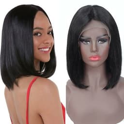image-13x4 Bob Wig Peruvian Straight Short Lace Front Human Hair Wigs