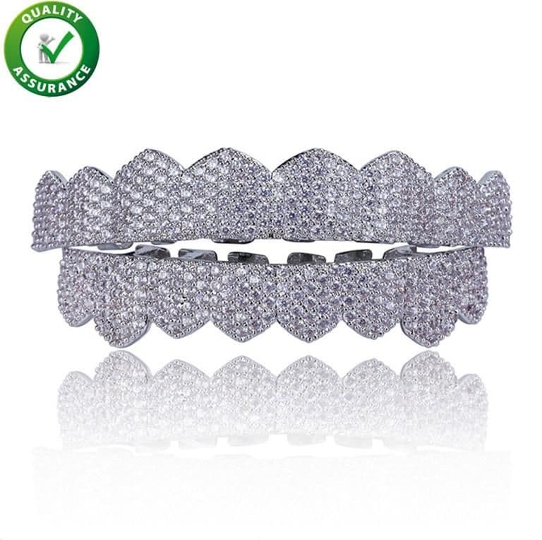 image-Hip Hop Jewelry Mens Diamond Grillz Teeth Pandora Style Charms Gold