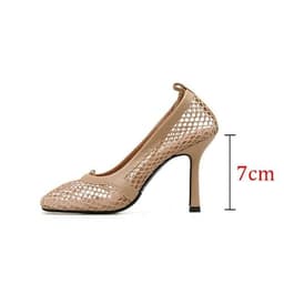 image-Hot Sales Square Toe Thin High Heels Women Sandals Slip On Chain