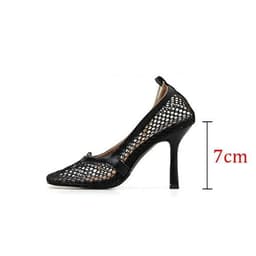 image-Hot Sales Square Toe Thin High Heels Women Sandals Slip On Chain