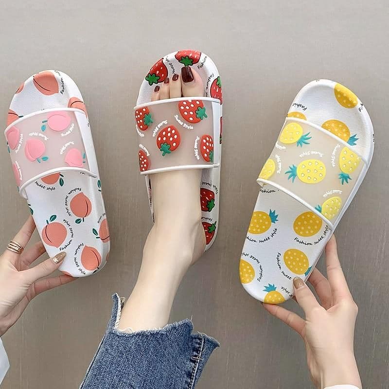 image-Summer Slippers Women Shoes Cartoon Fruit Strawberry Pineapple Peach