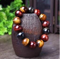 image-Tiger Eye Bracelet Natural Crystal Stone Buddha Bead Bracelet