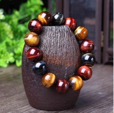 image-Tiger Eye Bracelet Natural Crystal Stone Buddha Bead Bracelet