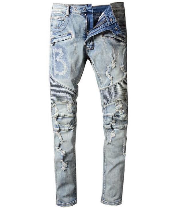 image-new Men Distressed Ripped Skinny Jeans Fashion Mens Jeans Slim