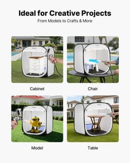 image-VEVOR Portable Paint Booth Tent, 28.3 x 28.5 x 29.5 inch Pop-Up Portable Spray Paint Tent with Mesh Door, Spray Painting Tents for Cabinets, Chairs, Models, Tables, Pop-Up Design, Efficient Airflow