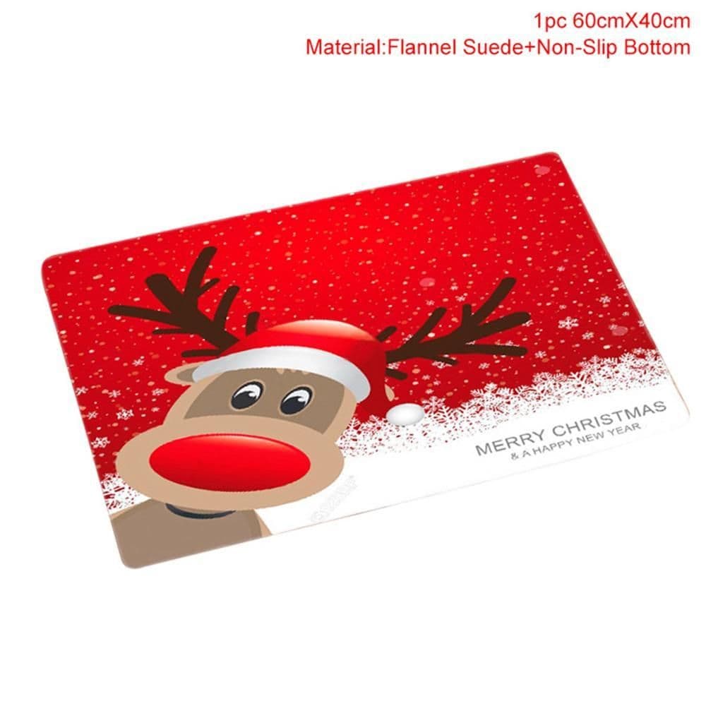 image-Merry Christmas Bathroom Curtain Santa Claus Toilet Seat Christmas Decorations