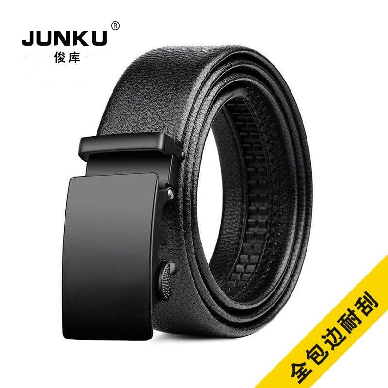 image-New Men's Belt Black Sports Car Automatic Buckle Casual Belt Fashion Wrapped Scratch Resistant Belt Douyin