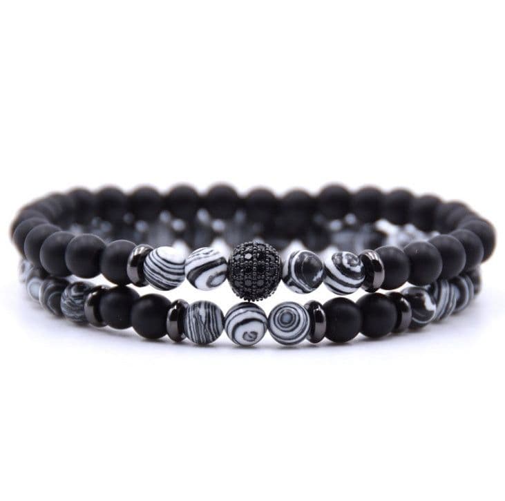 image-Micro-inlaid Zircon Nracelet 6mm Natural Stone Beaded Bracelet