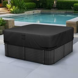 image-VEVOR Outdoor Hot Tub Cover, 85 x 85 x 20 Inch Weatherproof and Waterproof Hot Tub Cover Protector, 600D Heavy Duty Oxford Fabric and 950N Tearing Strength, Square Spa Covers for Hottub, Black