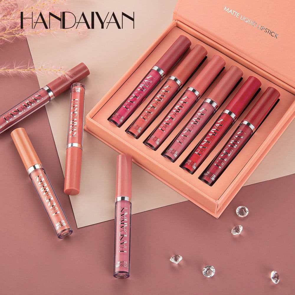 image-HANDAIYAN 6-Piece Lip Gloss Set - Matte Liquid Lipstick
